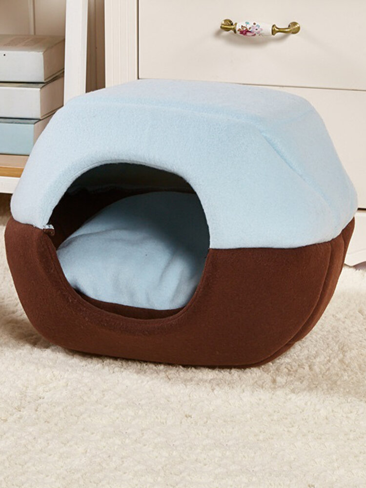 2 in 1 Cat Dog Cave Bed Washable Pet Bed Soft Pet House Tent