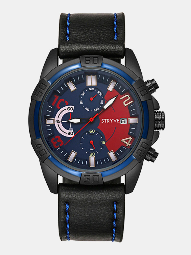 Sport Style Men Watch Fashion Chrono Time Date Display Stopwatch Men Sport Quartz Watch 