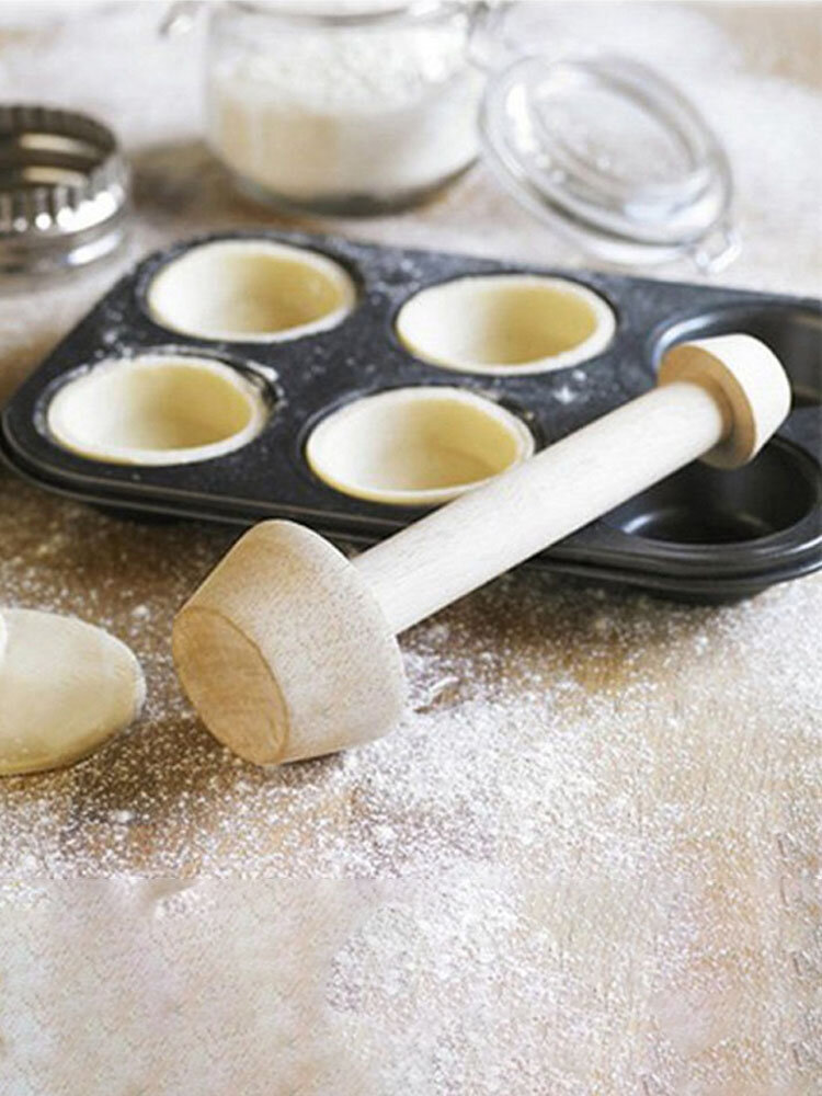 Wooden Egg Pie Mold Portable Double Side Pastry Egg Pie Pusher Eggtart Mold Baking Cake Kitchen Tools