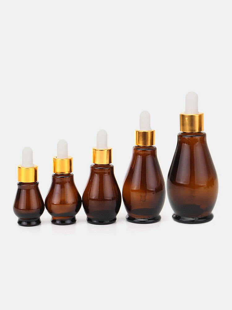 Refillable Glass Bottles 5Pcs/lot Amber Essence Oil Liquid Container Portable Dropper Bottle