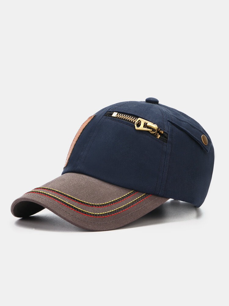 للجنسين التباين اللون التصحيح زيبر ديكور خمر أزياء ظلة قبعة بيسبول