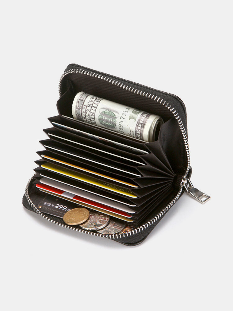 Men Faux Leather Casual RFID Multi-Slots Wallet