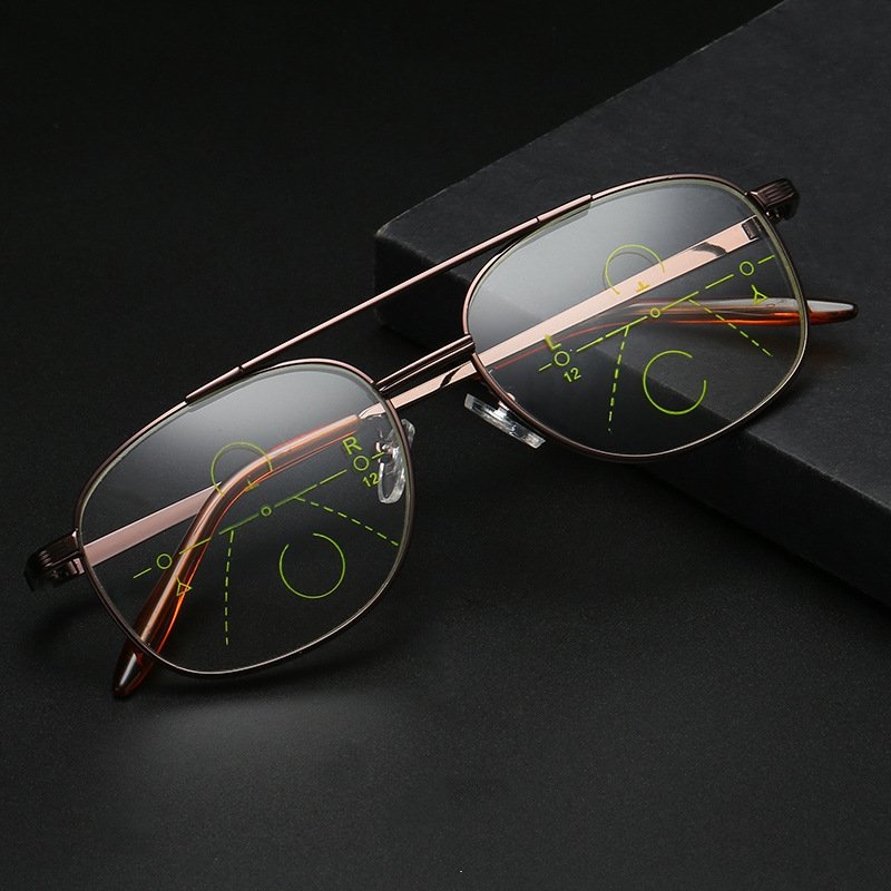 Progressive Multifocal Reading Glasses Full Frame Eyeglasses Automatic Zoom Eyewear