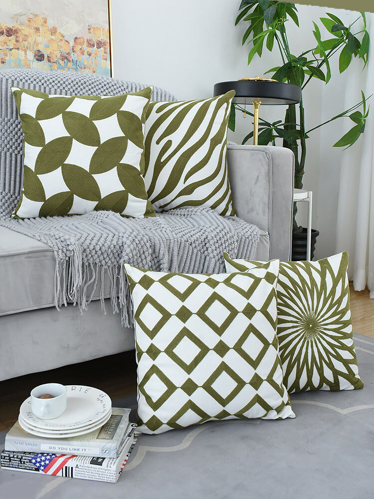 

1PC Abstruct Geometric Nordic Style Embroidery Pattern Pillowcase Home Decor Sofa Living Room Car Throw Cushion Cover