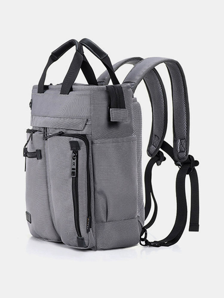 Men Multi-function Nylon Water Resistant Backpack Business Solid Crossbody Bags Outdoor  Handbags