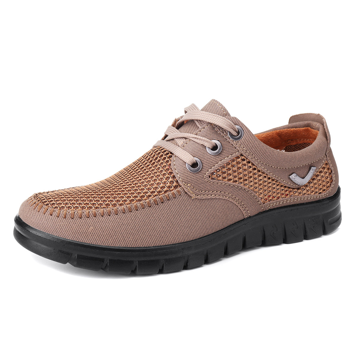 Men Old Peking Style Mesh Splicing Lace Up Casual Shoes