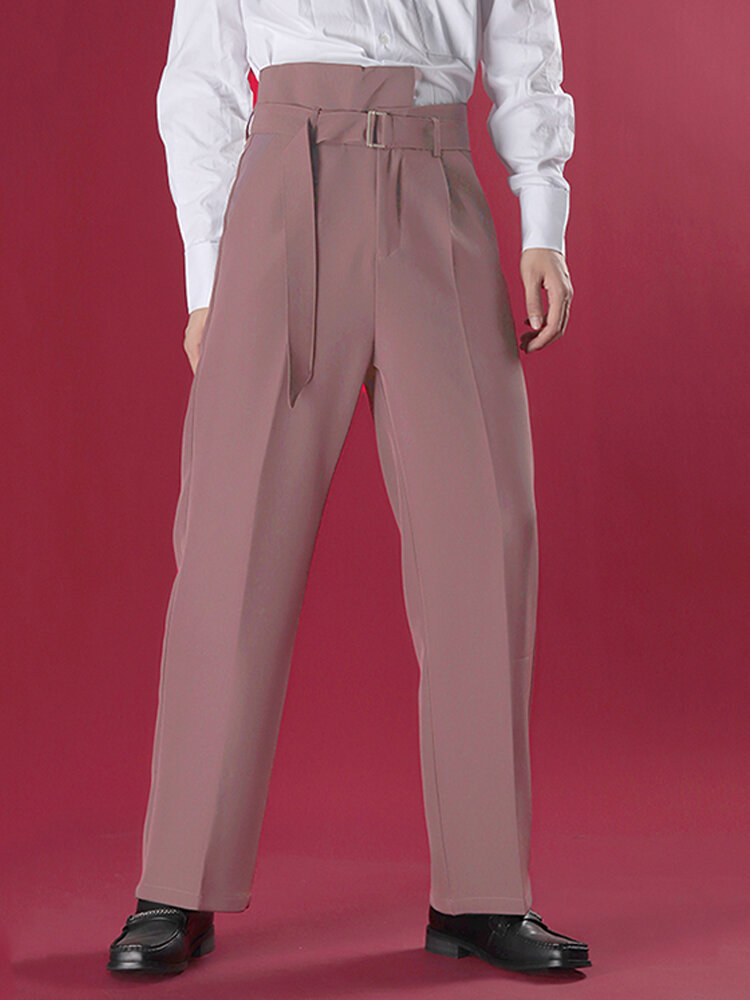 Pantalon large ample droit asymétrique pour hommes