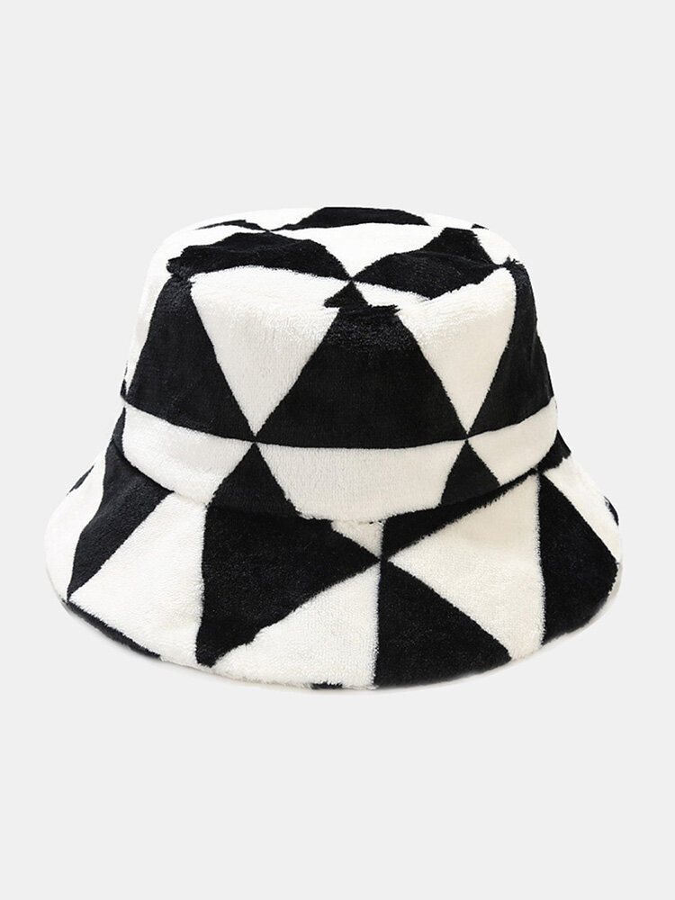 Unisex Dacron Color-match Geometric Color Block Print Fashion Sunshade Bucket Hat
