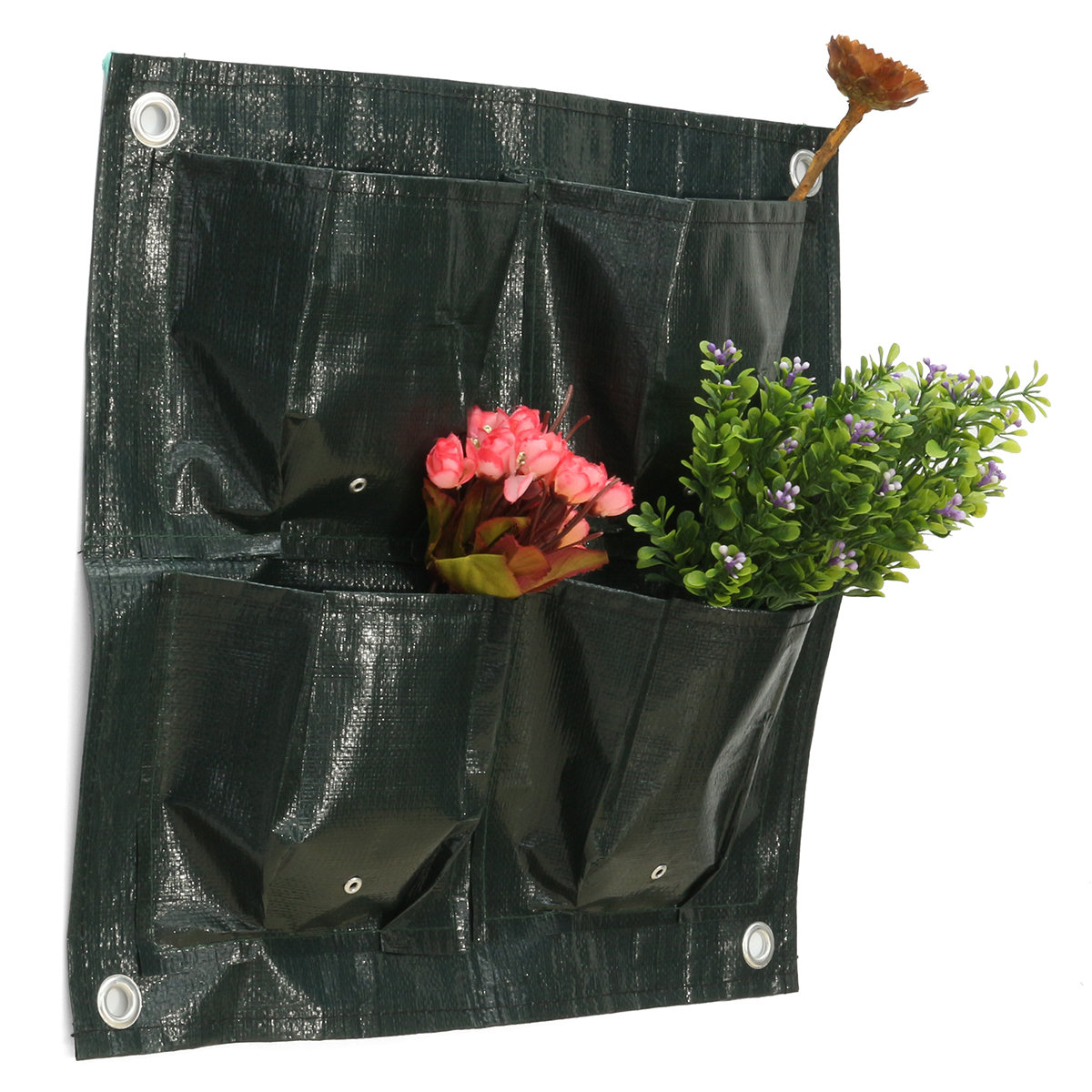 42x42cm 4 जेब गार्डन फूल पौधे रोपण बैग बैग पॉट बढ़ाना
