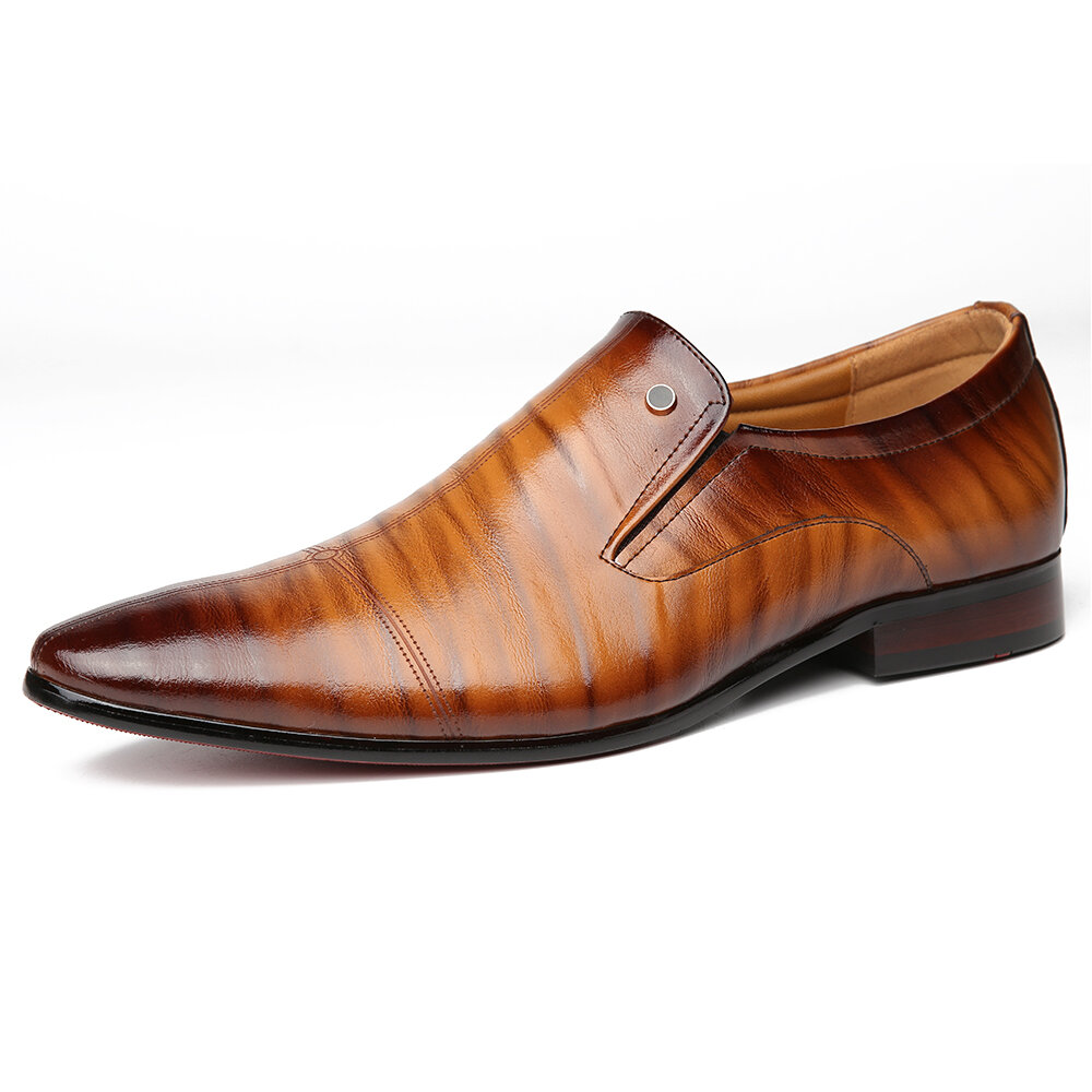 Men Genuine Leather Non Slip Slip-ons Business Formal Dress Shoes