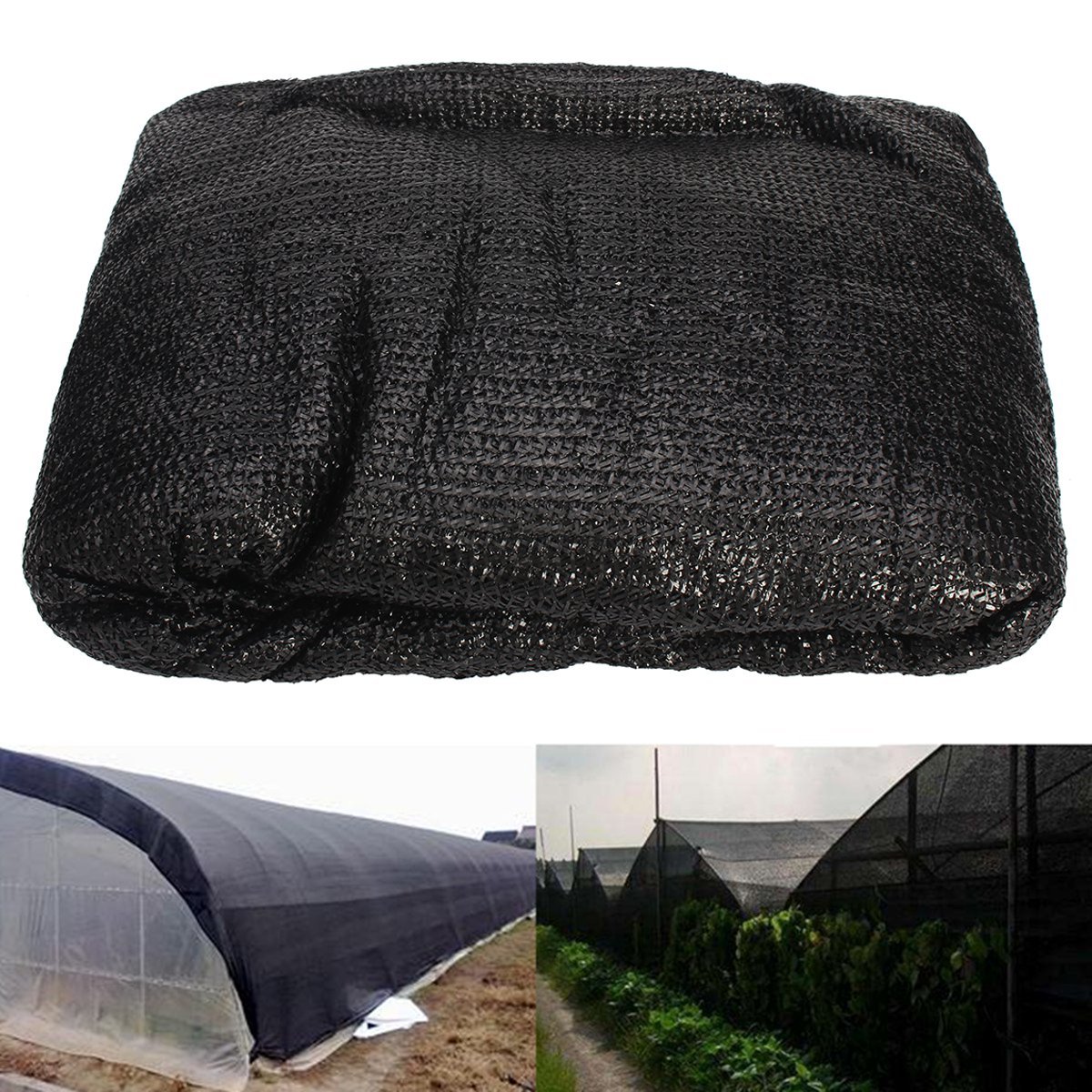 Shatex 140GSM Outdoor Sunscreen Roll Shade Cloth 90% UV Block 6x15ft Black Garden Growing 