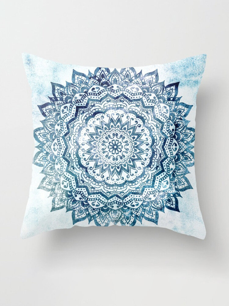 

45cm Mandala Cotton Linen Printing Pillowcase Home Car Sofa Cushion Cover