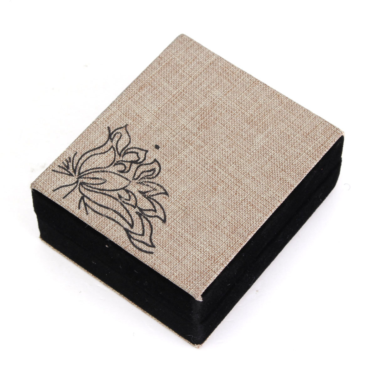 Caixa de presente de jóias de linho Lotus