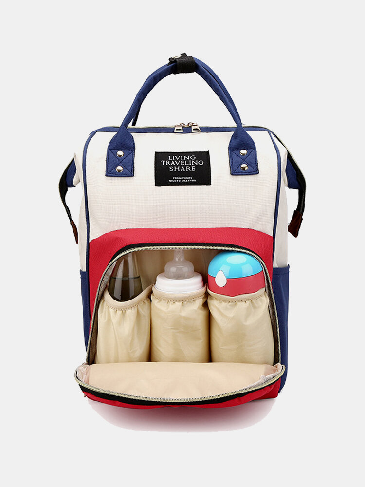 Women Canvas Casual Mummy And Kids  Patchwork Backpack