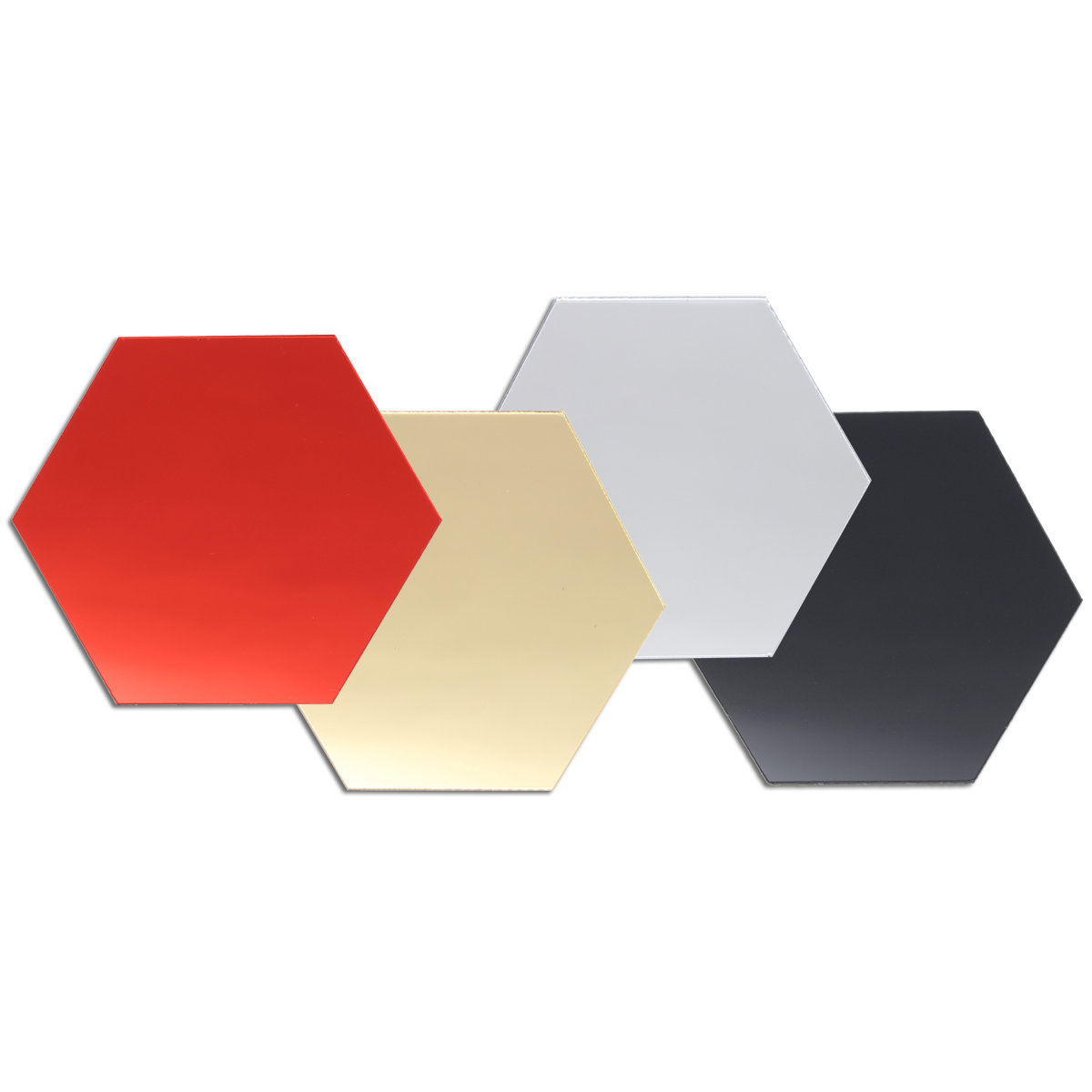 

12Pcs 3D DIY Mirror Hexagon Vinyl Removable Wall Stickers Decal Home Decor Art, Black;red;gold