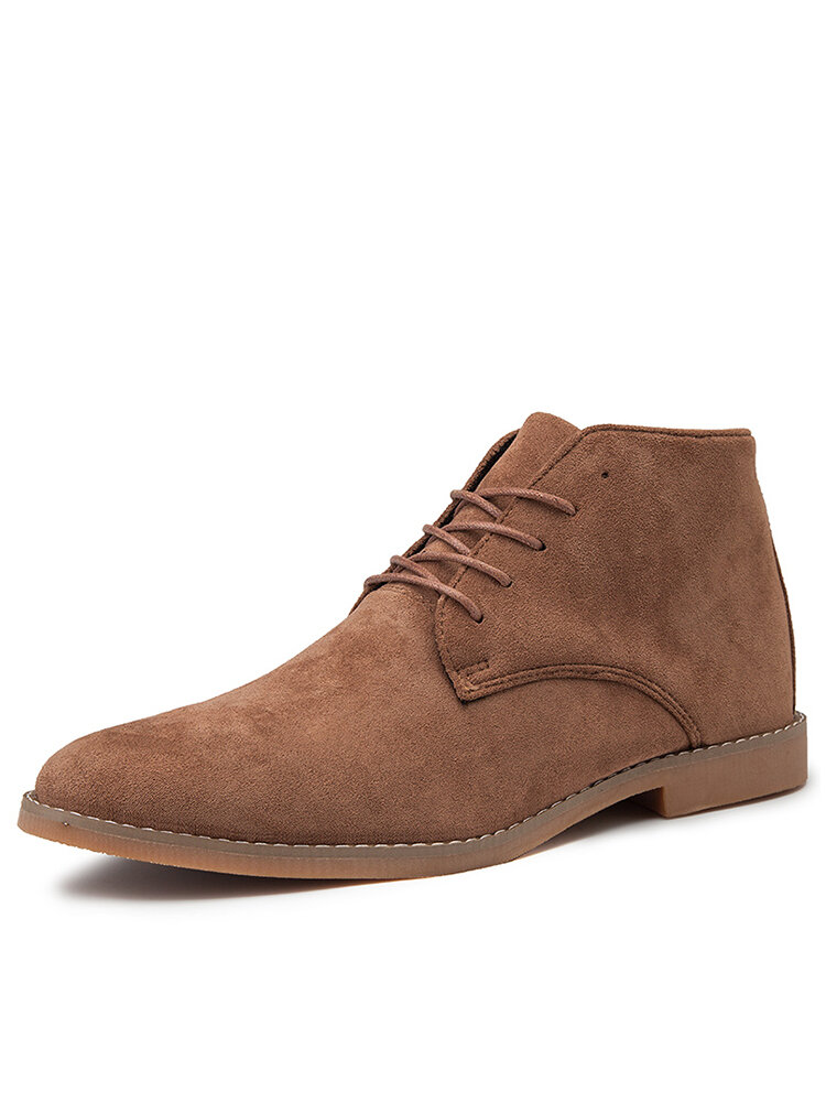 

Men British Stylish Suede Comfy Soft Lace Up Casual Ankle Chukka Boots, Black;khaki;brown