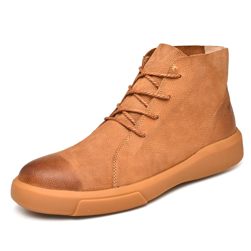 Large Size Men Retro Genuine Leather Slip Resistant Casual Boots