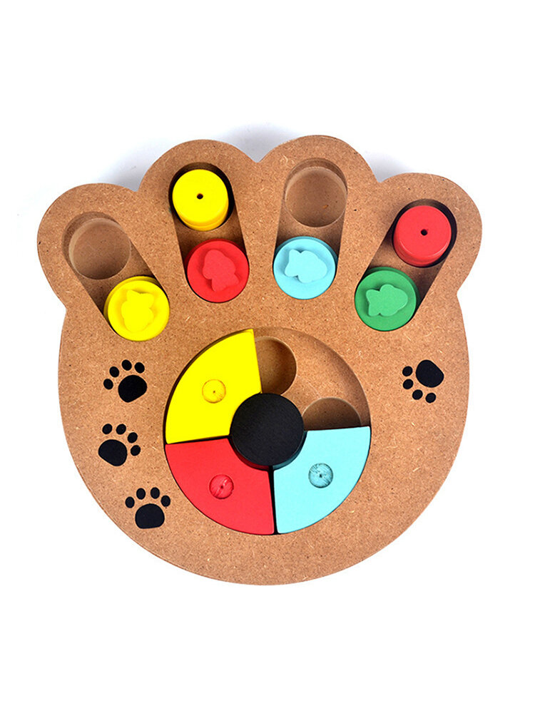 Hölzerner Tatzen-Knochen-Form-Haustier-Hund Cat Feeding Toy Board