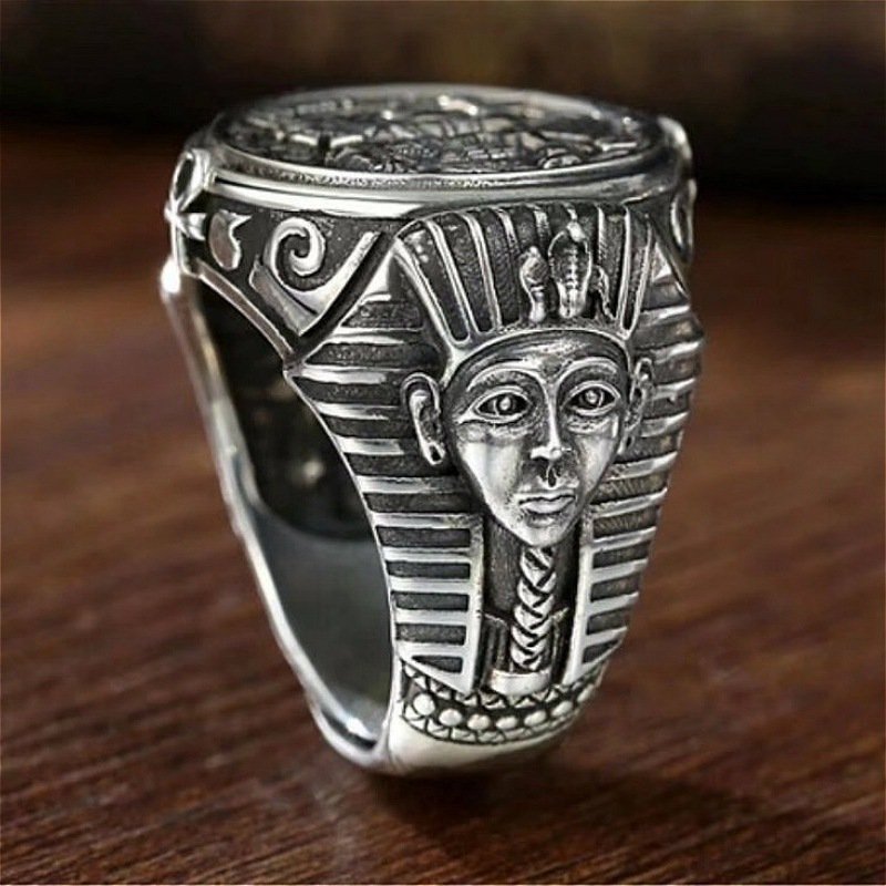 

Vintage Personality Ancient Egyptian Anubis Stainless Steel Ring For Men Finger Jewelry Accessories