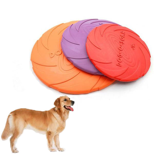 

18cm Pet Dog Rubber Floating Flying Disc Pet Products Dog Bite Training Soft, Red;orange;green