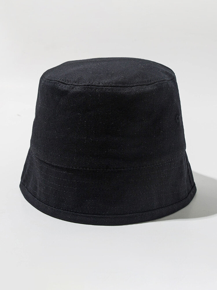 Unisex Solid Color Cotton Hat Bucket Hats