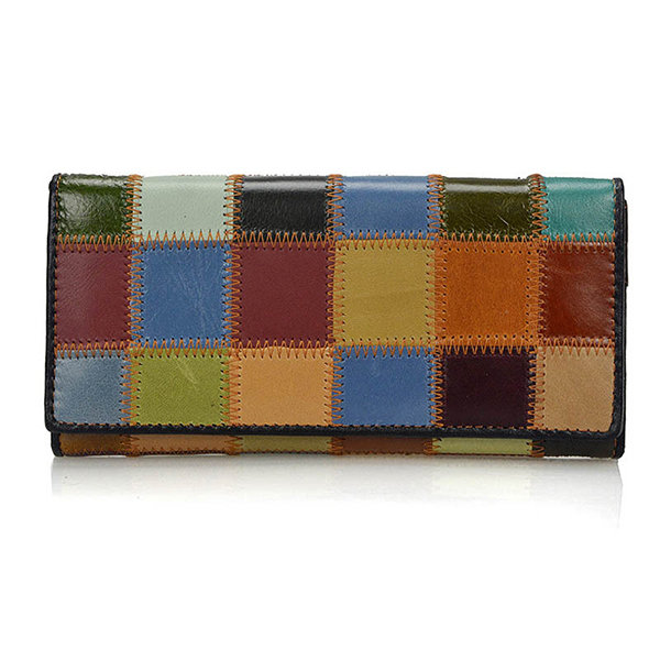  Patchwork Large Capacity Long Wallet