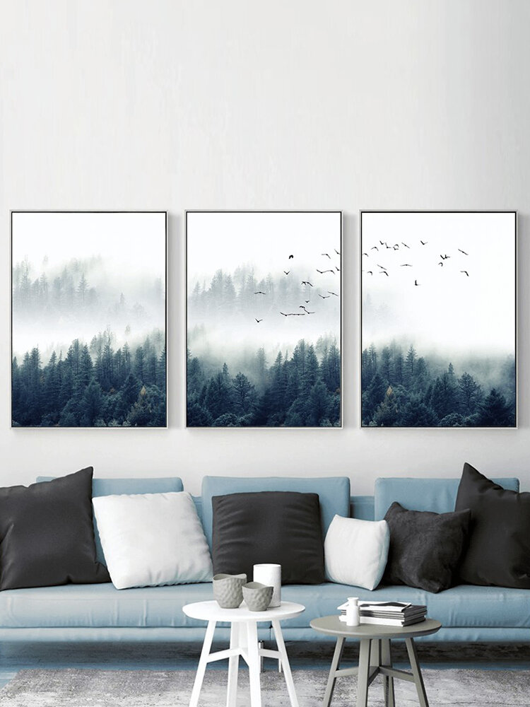

1/3Pcs Quiet Landscape Painting Pattern Canvas Painting Unframed Wall Art Canvas Living Room Home Decor