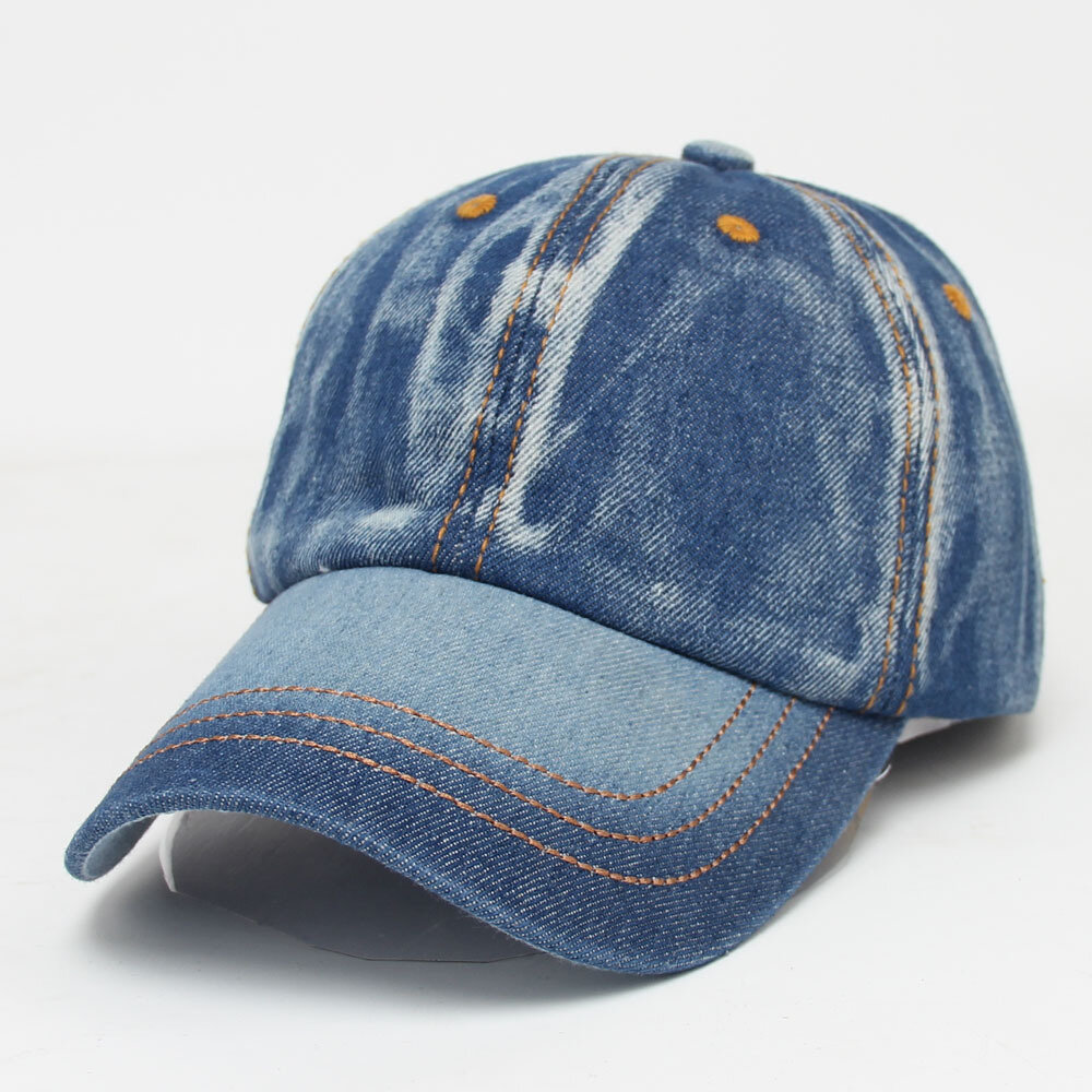 

Mens Women Vintage Solid Color Denim Baseball Cap Casual Travel Visor Snapback Caps Jeans Hat, #2;#3;#4;#5