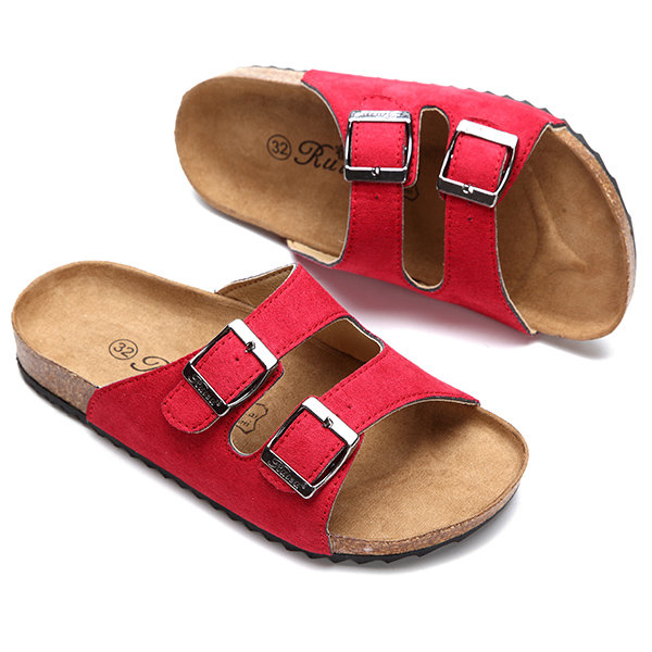 

Unisex Kids Casual Comfy Beach Softwood Slippers, Red;green;black;apricot;blue;brown;gray