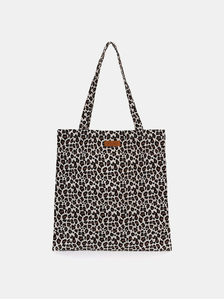 Women Large Capacity Leopard Pattern Print Handbag Shoulder Bag Tote