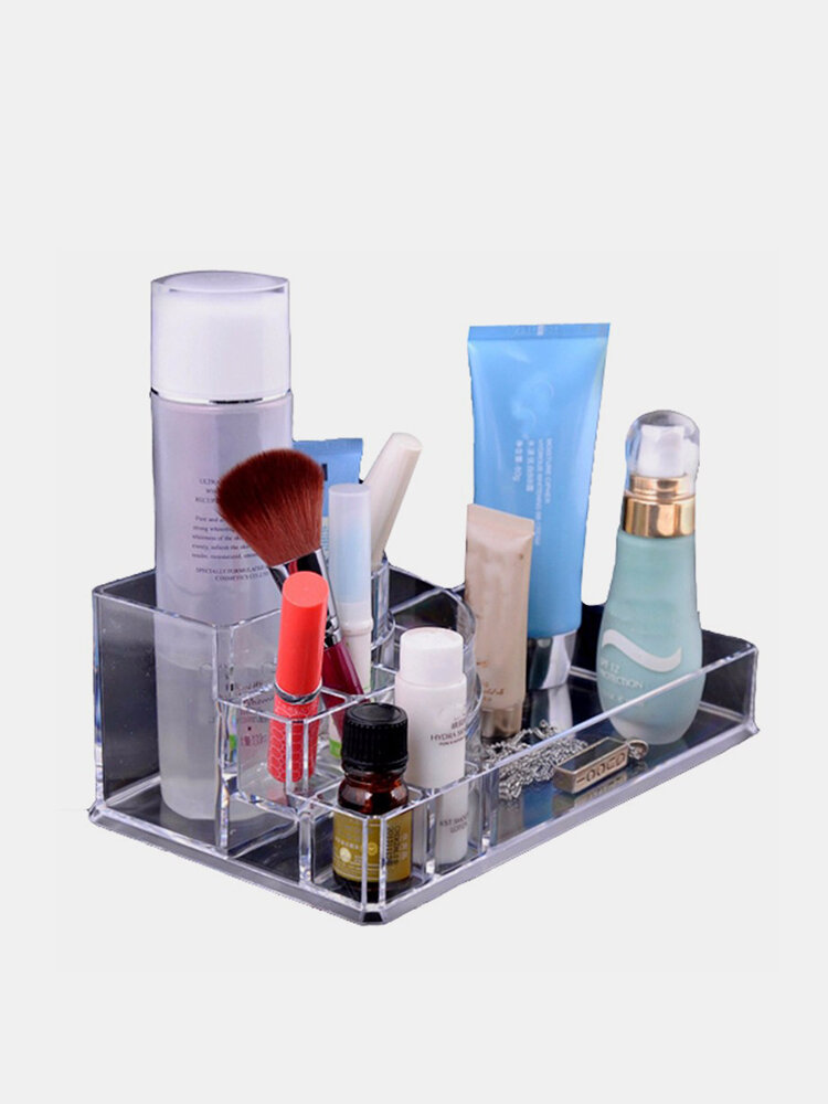 Transparent Cosmetic Organizer Lipstick Face Cream Brush Storage Case Acrylic Stand