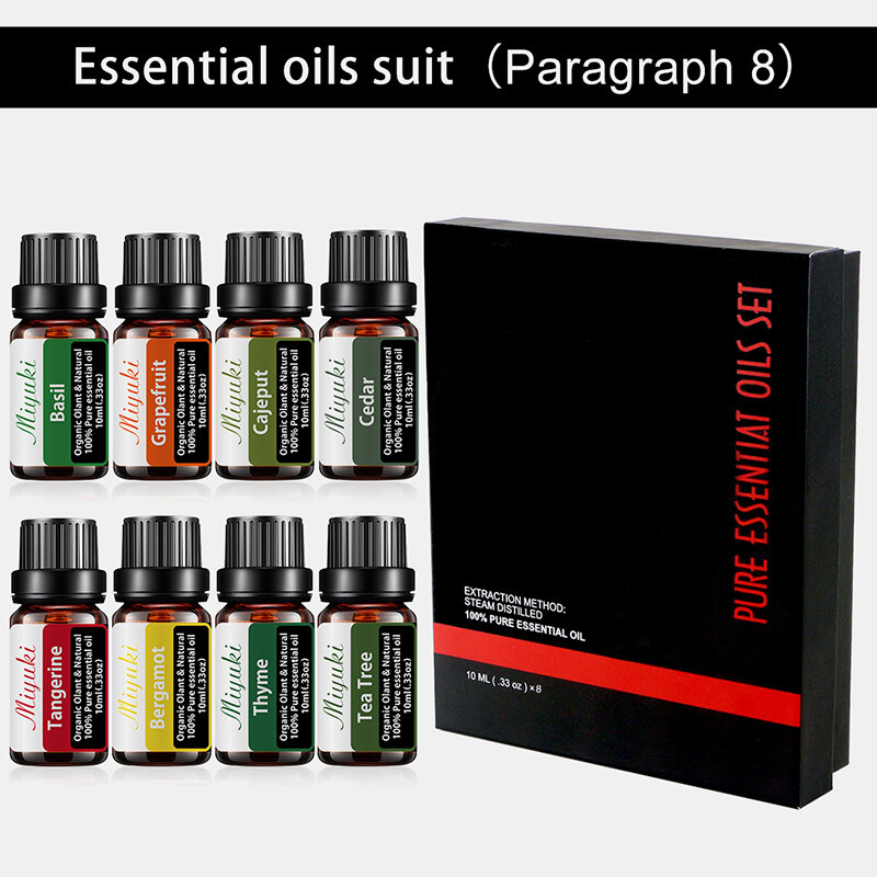 

8 Pcs/Set 100% Pure Natural Essential Oil Grapefruit Cedar Tangerine Thyme SPA Yoga Dedicated Body Massage Oil Kit