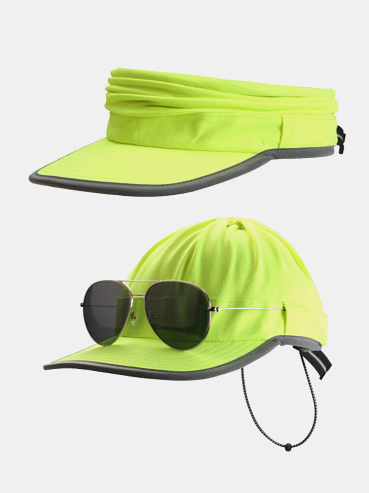 Men Dacron Solid Color Multi-purpose Empty Top Hat Neck Guard Sun Protection Soft Top Hat