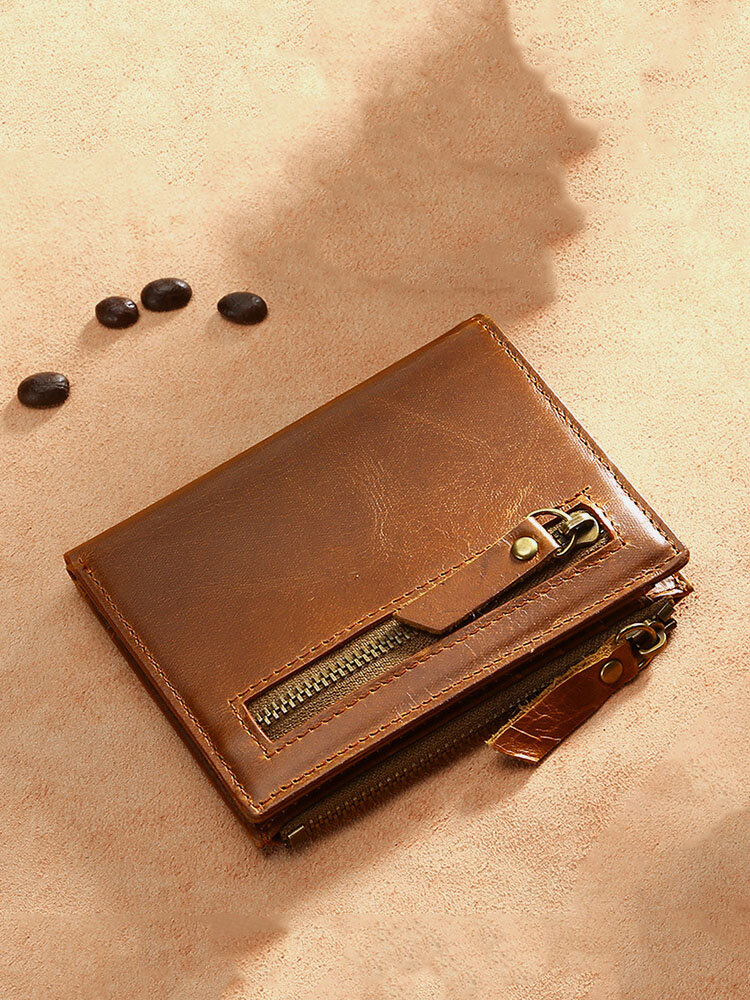 Vintage Genuine Leather Anti-theft Multi-card Slots Wallet