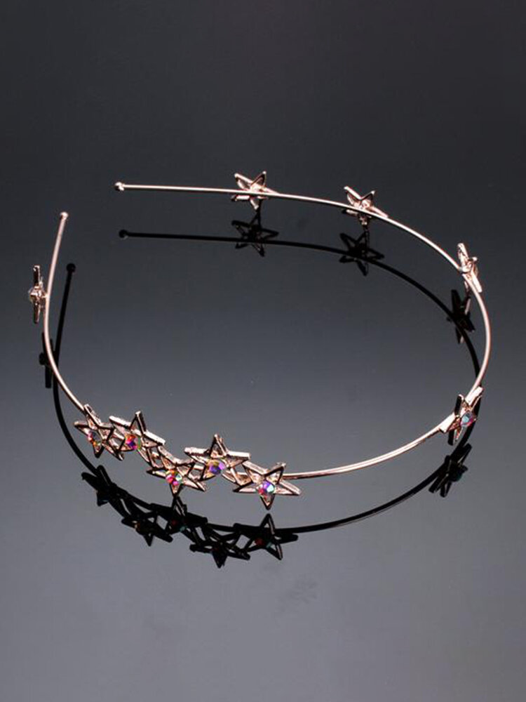 Women Flower Rhinestone Head Chain Jewelry Headband Head Piece Hair Band