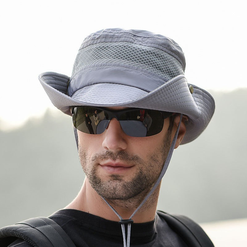 

Unisex Summer Visor Bucket Hat Fisherman Hat Outdoor Breathable Sunscreen Adjustable Chin Strap, Army green;wine red;coffee;navy;beige;black;grey