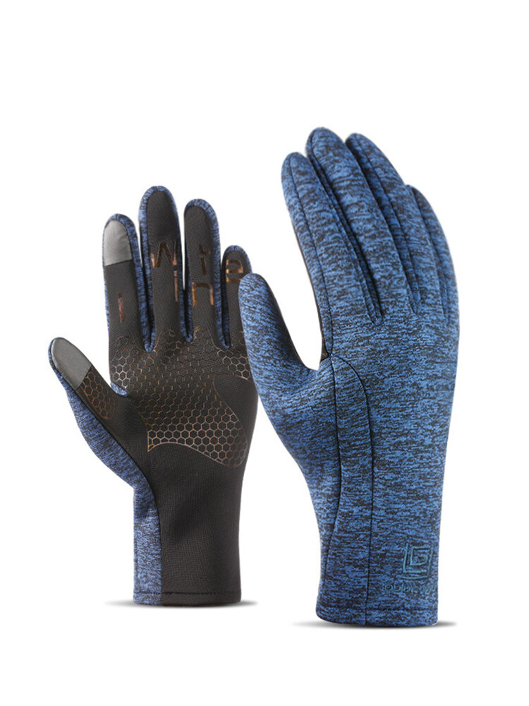 Mens Women Sports Waterproof Gloves Outdoor Riding Touch Screen Warm Velvet Ski Climbing Gloves
