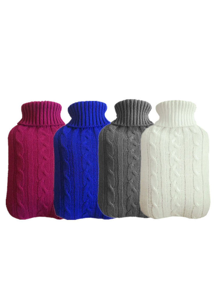 Bouillotte à eau chaude Ensemble en tricot Grand ensemble de tissu Sac à eau en velours 