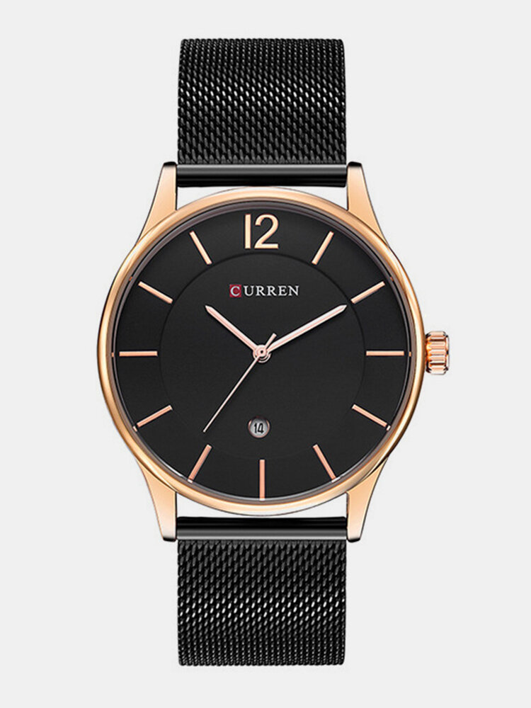 CURREN Men's Luxury Watches Brand Stainless Steel Ultra Thin Wristwatch Business Quartz Timepieces