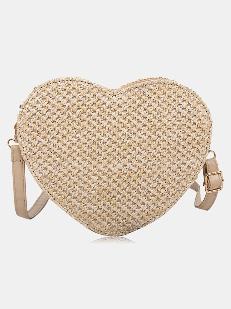 Heart-shaped Braided Crossbody Bag Shoulder Bag