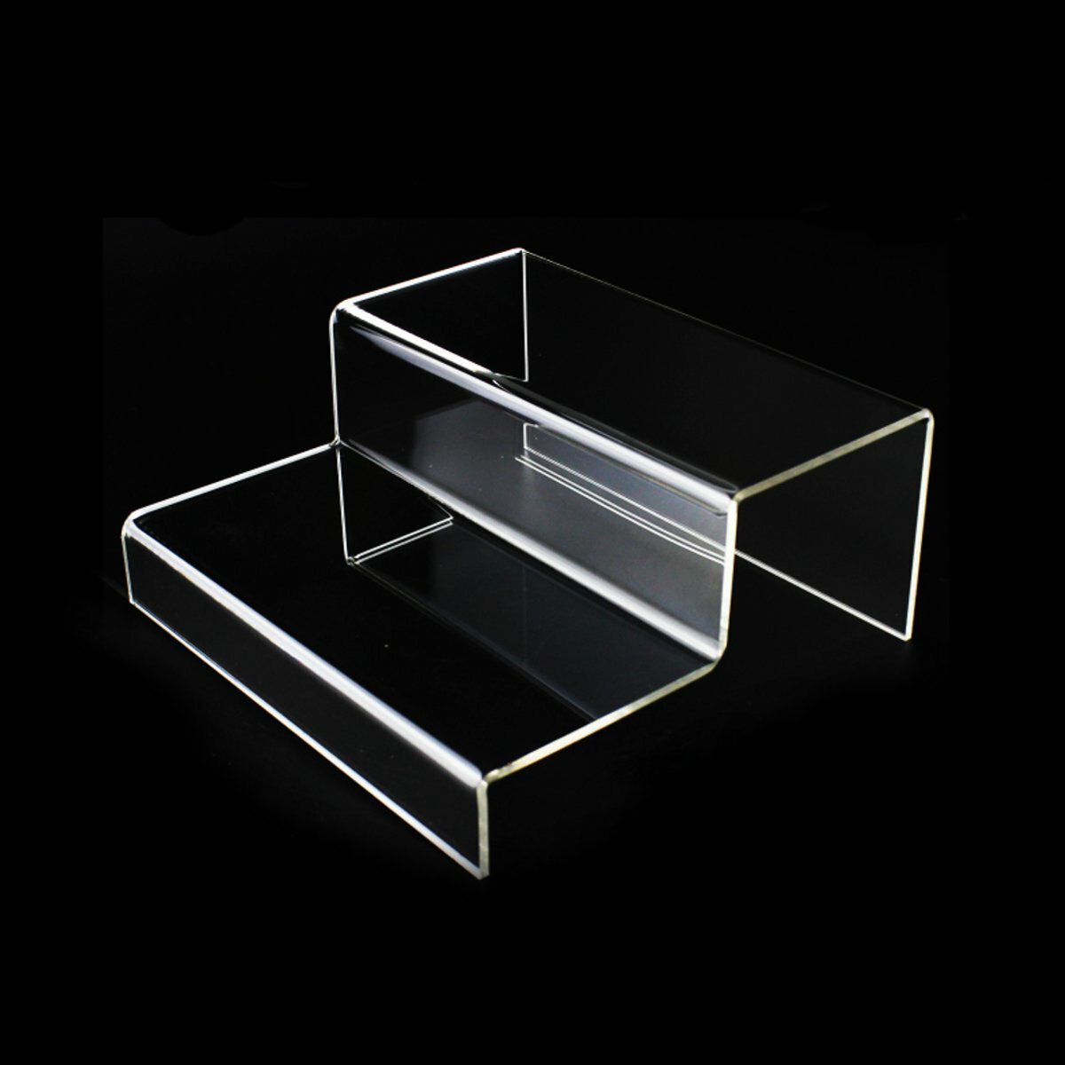 

2 Tier Step Acrylic Display Riser Stand Jewellery Shoes Retail Counter Showcase, #01