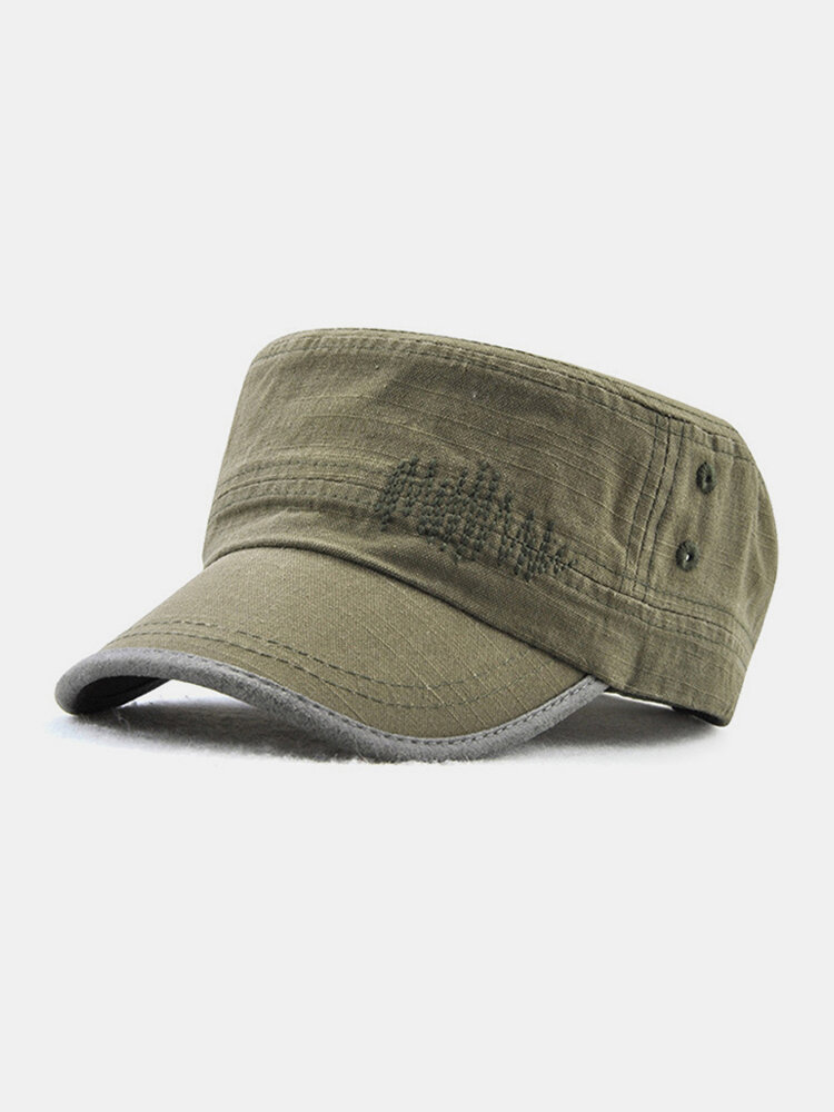 Men Military Cap Flat Cap Casual Outdoors Peaked Forward Cap Adjustable Hat