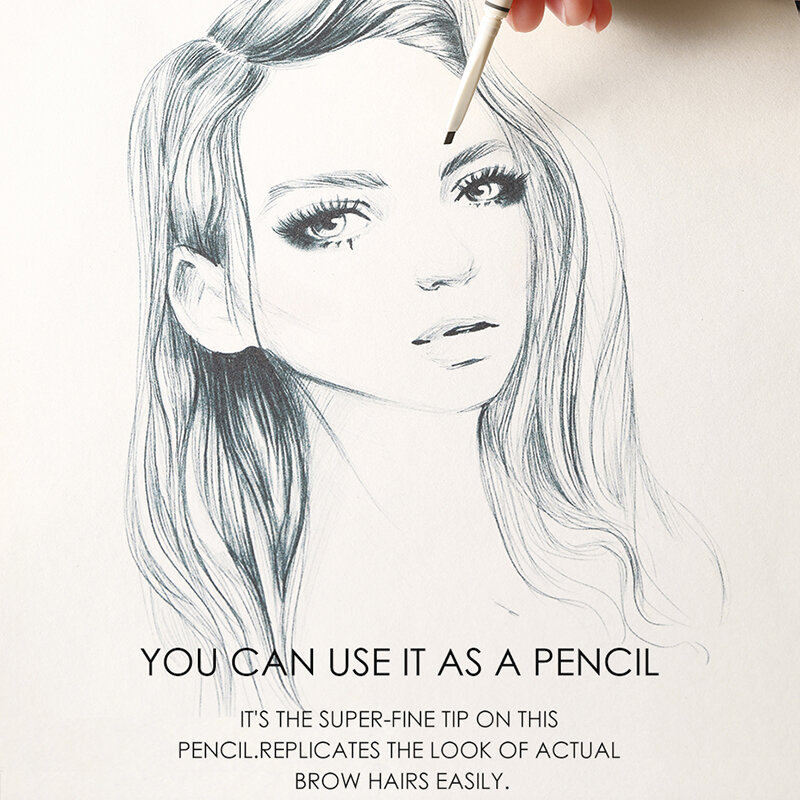 4 Colors Artist Sketch Eyebrow Pencil Waterproof Sweat-Proof Natural Long Lasting Superfine Eyebrow Pen