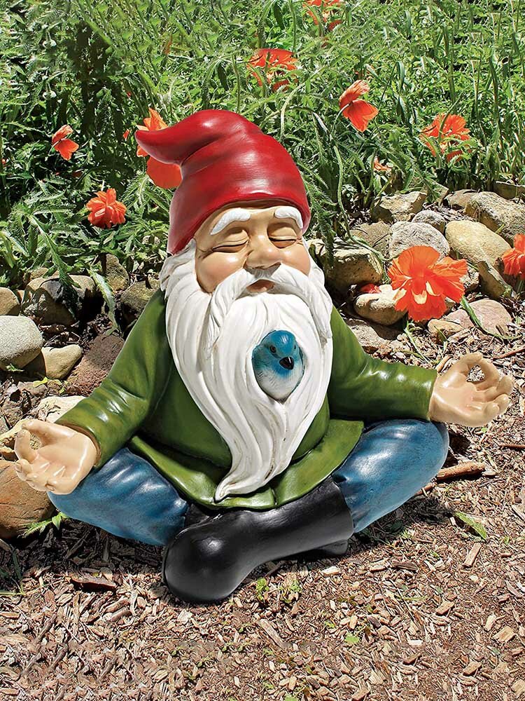 1PC Garden Dwarf Gnome Yoga Sit Statue Resin Miniature Yoga Fairy Figurines Sculptures Decoration