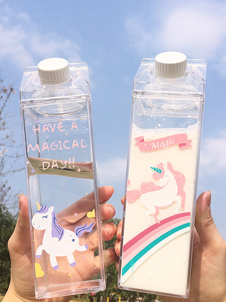 Discount 500ml Fantastic Summer Unicorn Cartoon Water Cup Milk Box Drink  Bottle Birthday Gift - NewChic