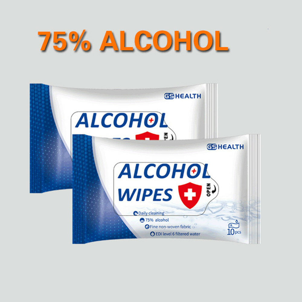 

10PCS Portable Alcohol Sterilization Wipes Disinfection Antiseptic Alcohol Pads Swabs Wet Wipes