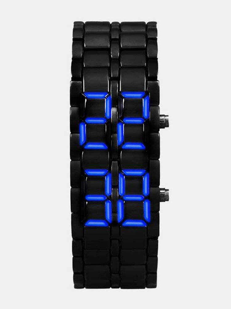 Binary LED Display Couple Watch Waterproof Digital Chain Bracelet Watches