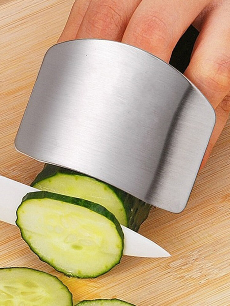 argento GZhaizhuan 6 pezzi di protezione per le dita in acciaio inox per tagliare frutta e verdura 