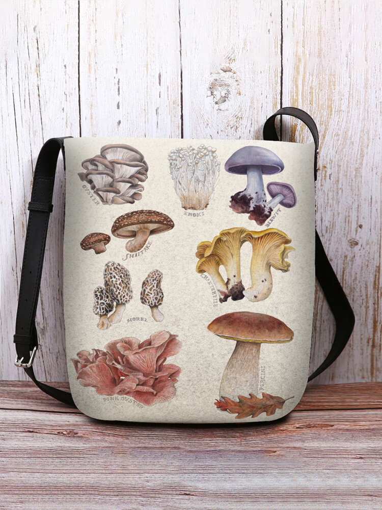 Women Mushroom Pattern Print Crossbody Bag Shoulder Bag