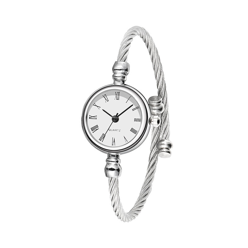 

Simple Trendy Women Watches Full Alloy Roman Numerals No Number Dial Ultra-Light Quartz Watches